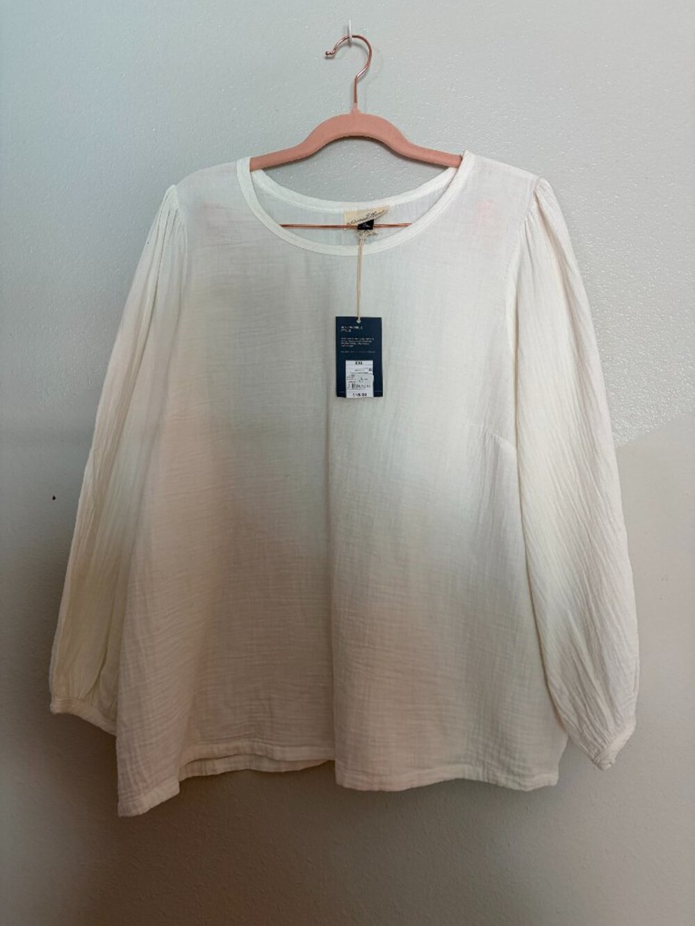 Universal Thread | Soft White Cotton Gauze Balloon Sleeve Blouse XXL NWT